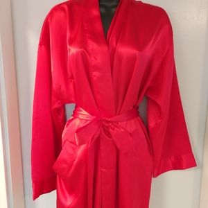 Victoria's Secret Red Silky Robe. O/S